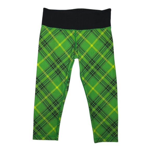 vintage Lululemon Wunder Under Crop - Cuadros verdes - Picture 1 of 5